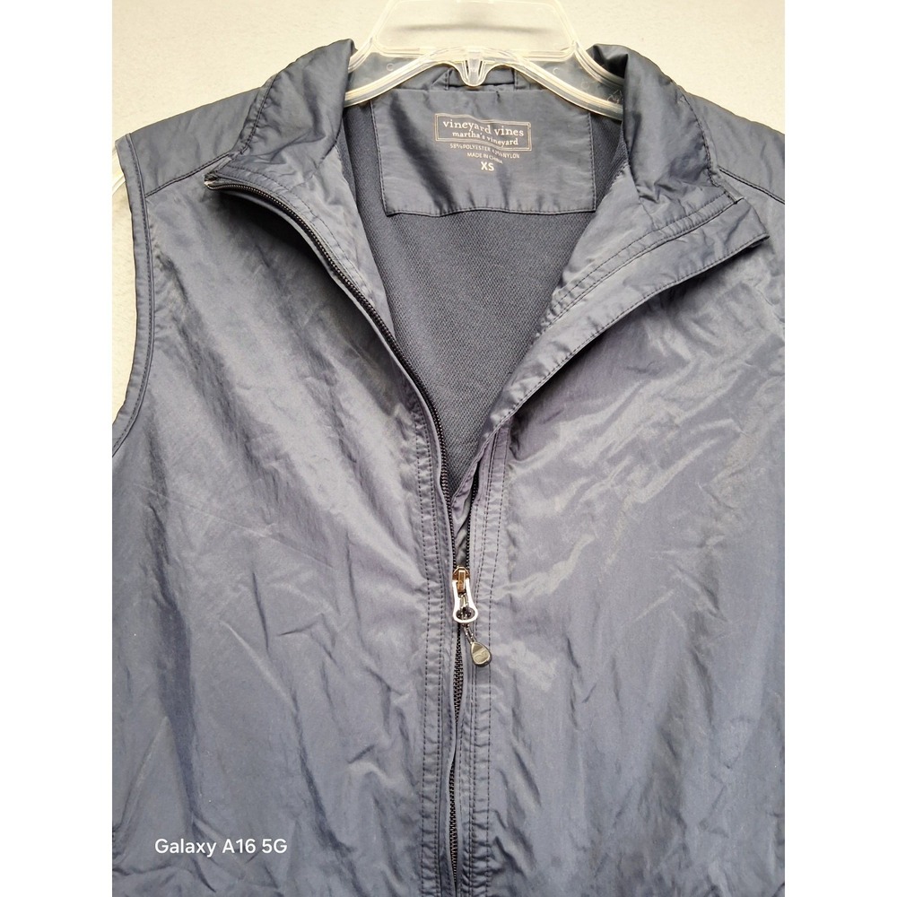 Vineyard Vines Women Sleeveless Full Zip Vest Blue Size XS nylon
